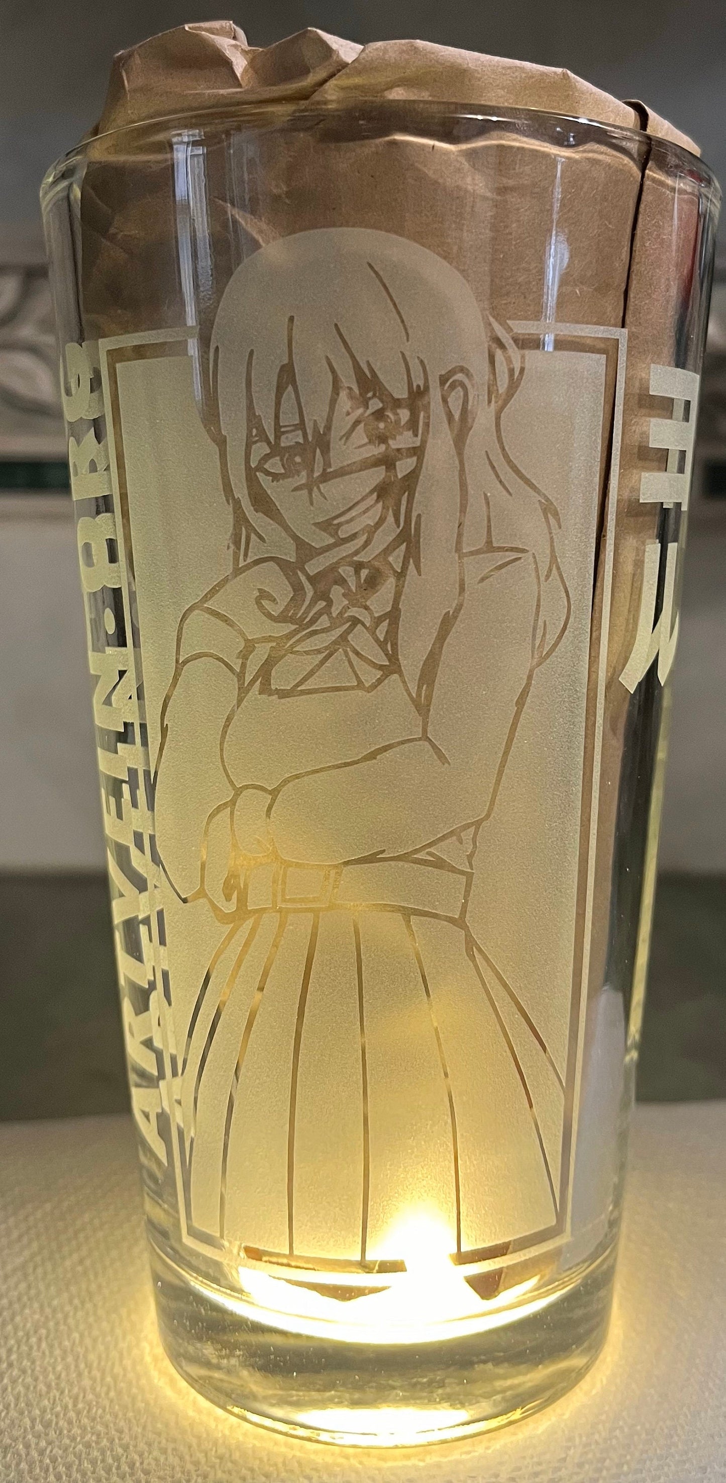 Chainsaw Man - Yoru / Asa | Double Sided Etched Pint Glass