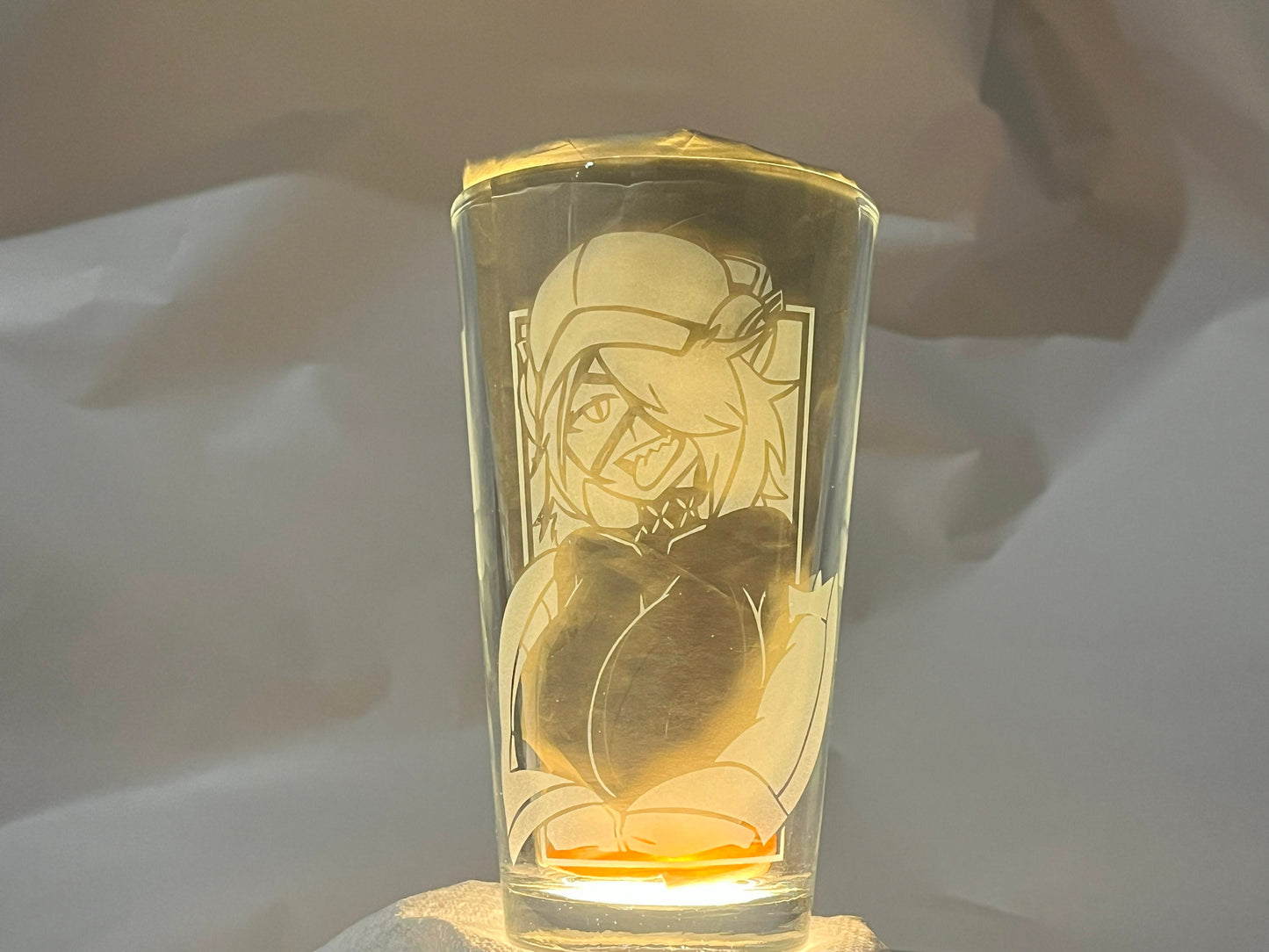Arknights - Asbestos | Etched Pint Glass