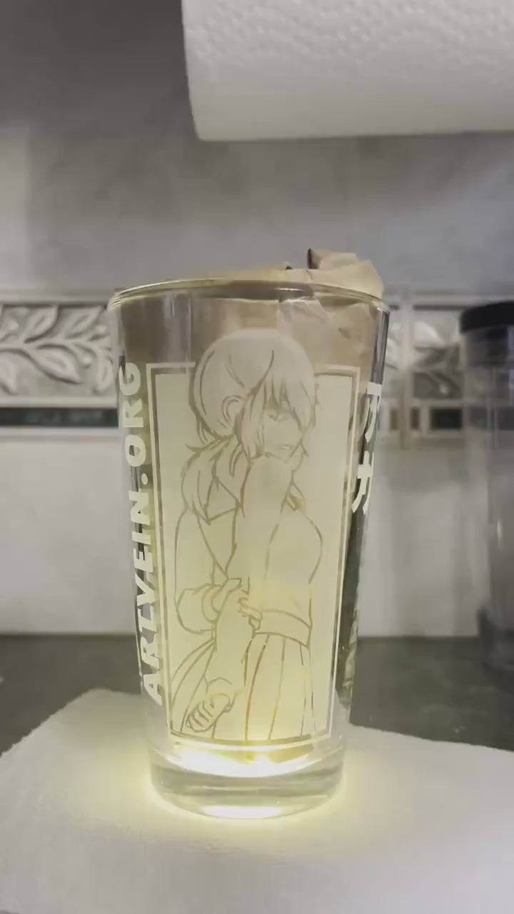 Chainsaw Man - Yoru / Asa | Double Sided Etched Pint Glass