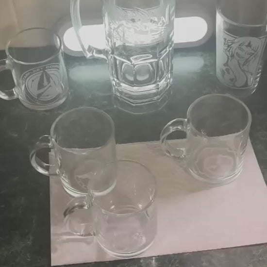 SCP Foundation / UIU / MC&D Logos | Etched Glass Mugs