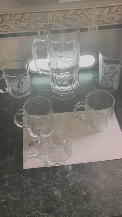 SCP Foundation / UIU / MC&D Logos | Etched Glass Mugs