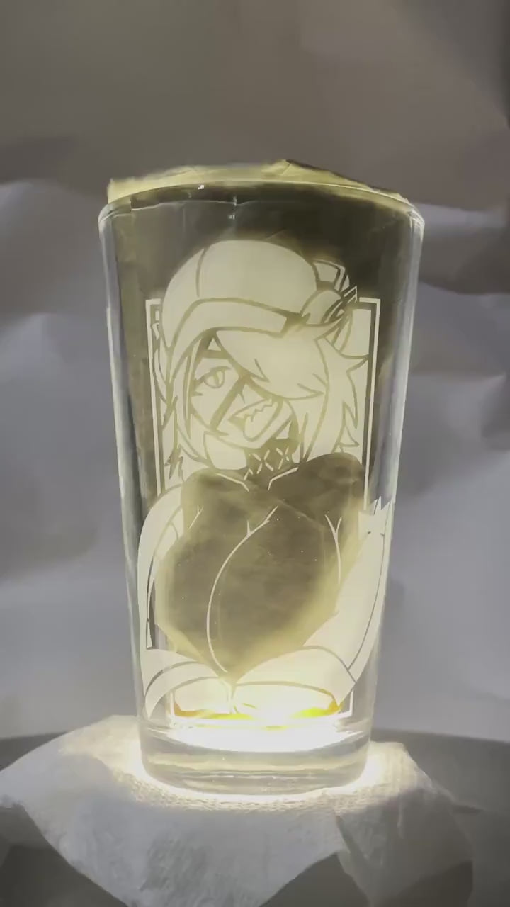 Arknights - Asbestos | Etched Pint Glass