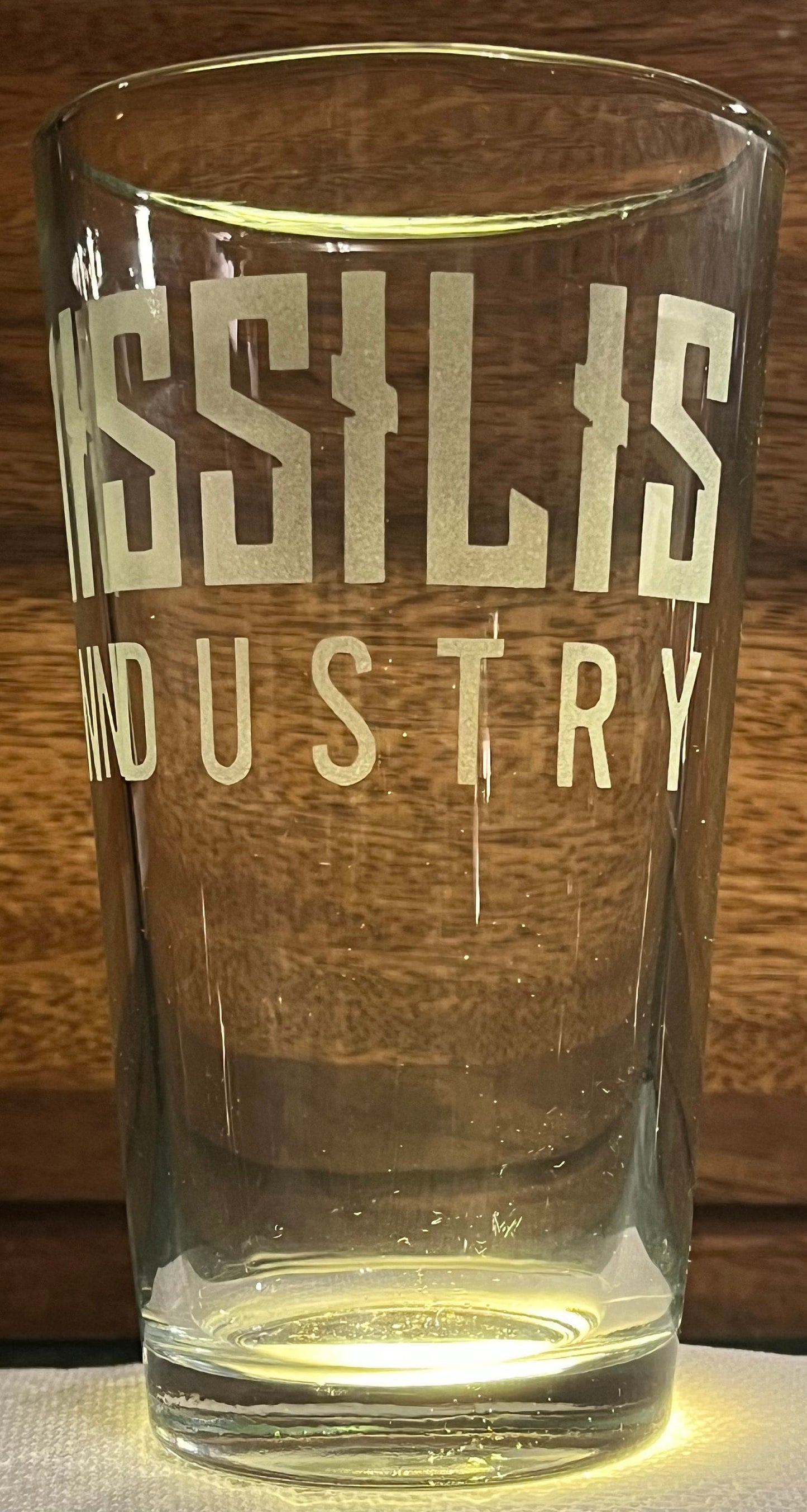 Nikke Manufacturer Logo Etched Pint Glass - Tetra Line / Elysion / Missilis / Pilgrim