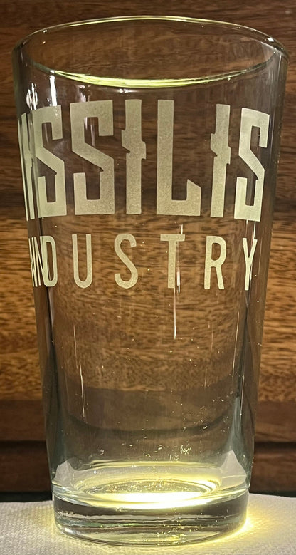 Nikke Manufacturer Logo Etched Pint Glass - Tetra Line / Elysion / Missilis / Pilgrim