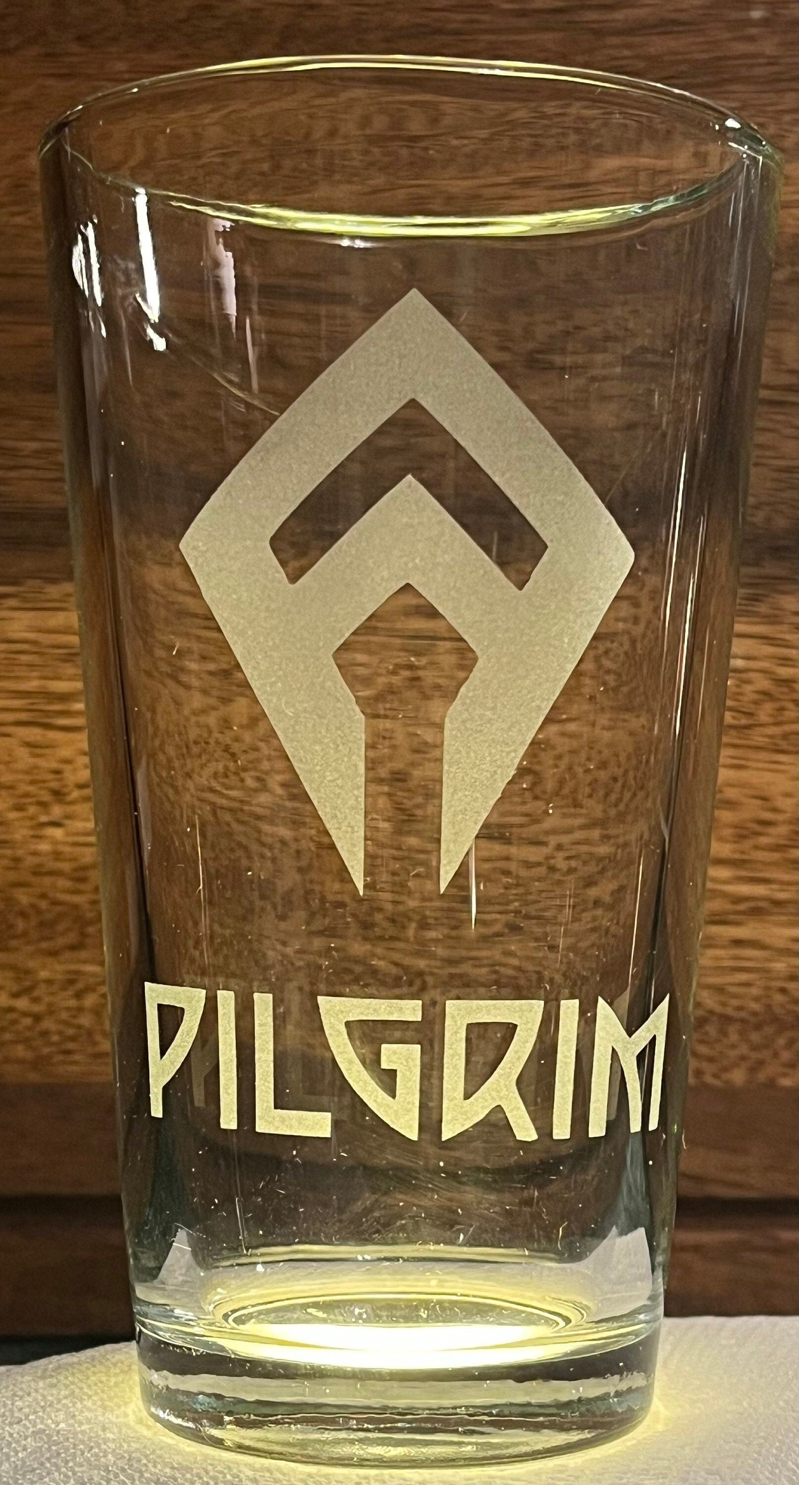 Nikke Manufacturer Logo Etched Pint Glass - Tetra Line / Elysion / Missilis / Pilgrim