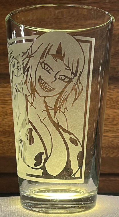 Gawr Gura Etched Pint Glass