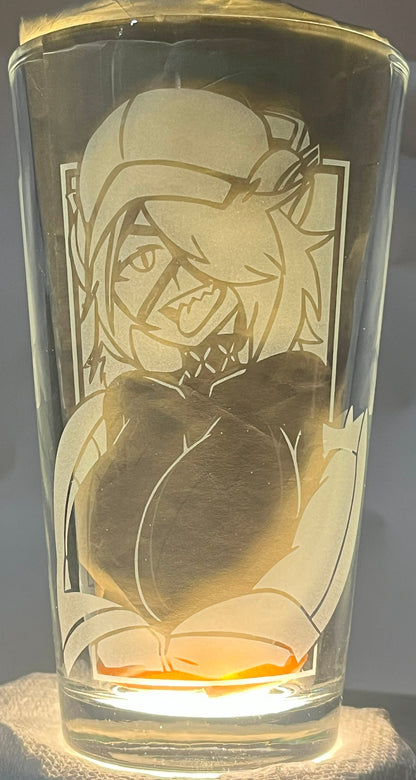 Arknights - Asbestos | Etched Pint Glass