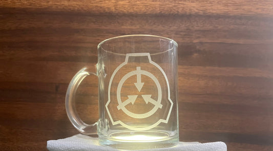 SCP Foundation / UIU / MC&D Logos | Etched Glass Mugs