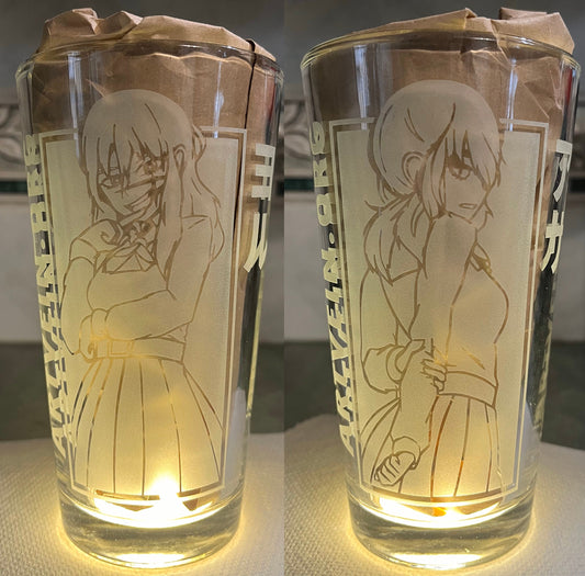 Chainsaw Man - Yoru / Asa | Double Sided Etched Pint Glass