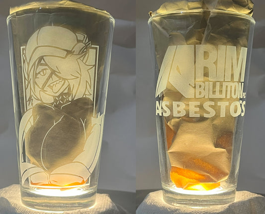 Arknights - Asbestos | Etched Pint Glass